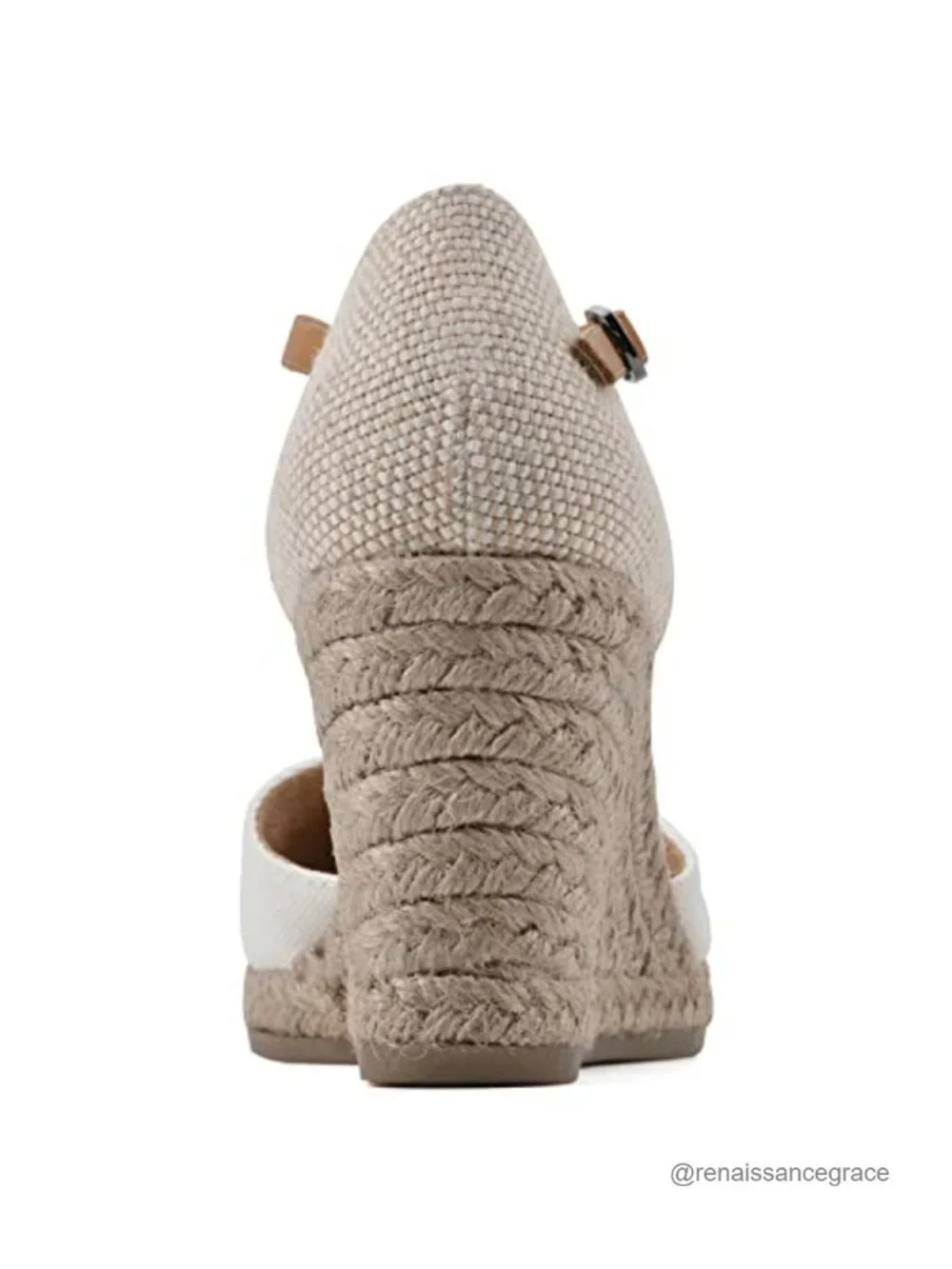 Espadrille Wedge Sandals with Ankle Strap, Cushioned Insole, Jute Sole